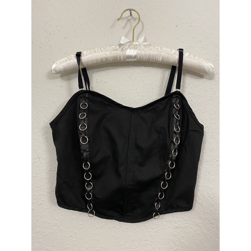 Social Collision Hot Topic Black Crop Top size Medium Strappy